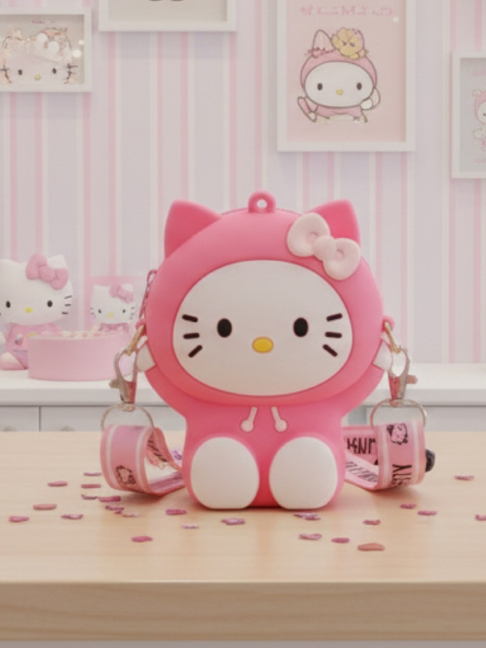 Hello Kitty Mini Crossbody Coin Purse Adjustable Strap NWT
